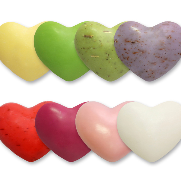 Sheep milk soap heart round 30g, sorted 