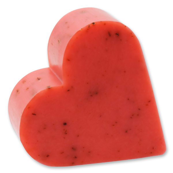 Sheep milk soap heart 85g, Rose with petals 