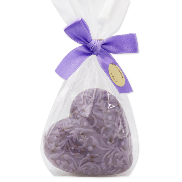 Schafmilchseife Herz Florex 80g, in Cello, Lavendel 