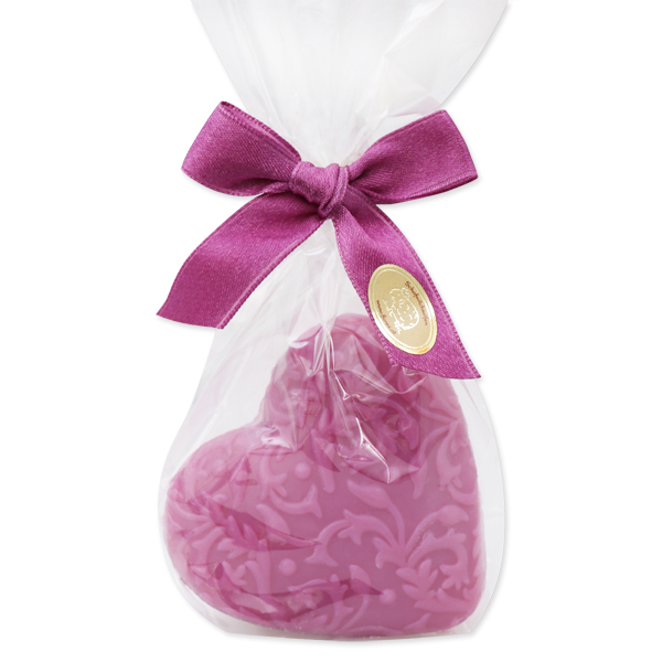 Sheep milk soap heart "Florex" 80g, in a cellophane, Black currant 