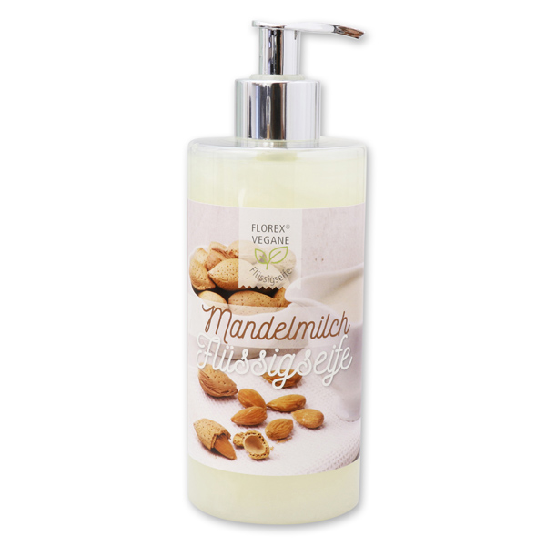 Vegan liquid soap with almond milk 400ml in a dispenser 