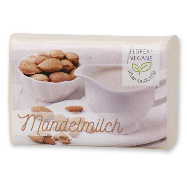 Vegan oil soap 100g, modern in a cellophane, Almond milk 