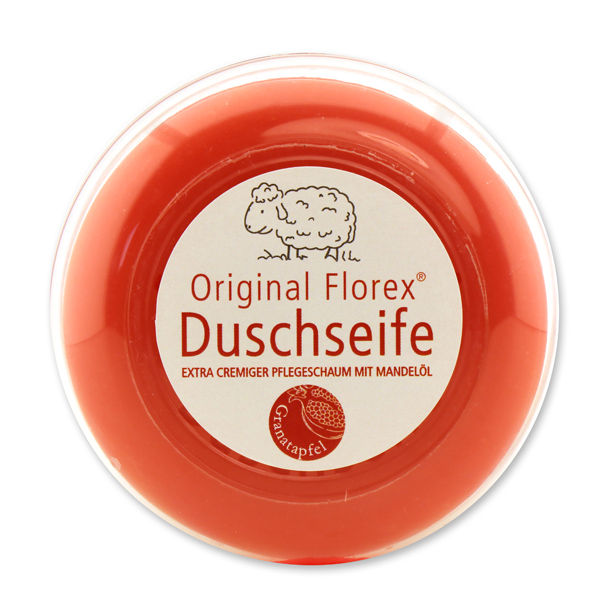 Duschseife mit Schafmilch rund 100g, in der Dose, Granatapfel 