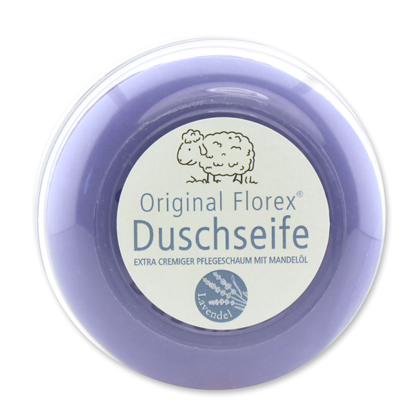 Duschseife mit Schafmilch rund 100g, in der Dose, Lavendel 