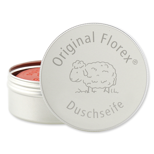 Shower soap round 100g in a box with laser engraving, Pomegranate 