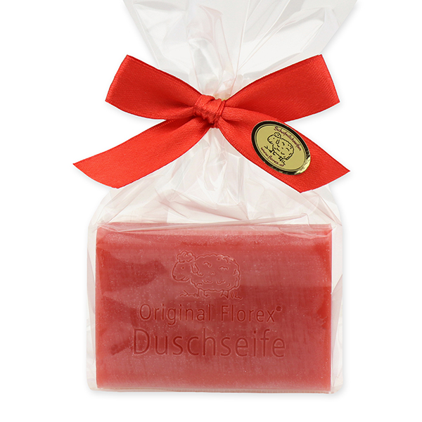 Duschseife mit Schafmilch eckig 100g in Cello, Granatapfel 