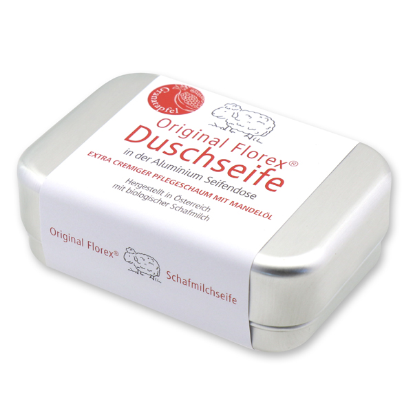 Duschseife eckig 100g verpackt in der Dose, Granatapfel 