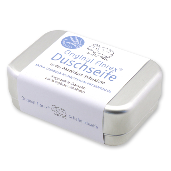 Shower soap square 100g in a can, Lavender 