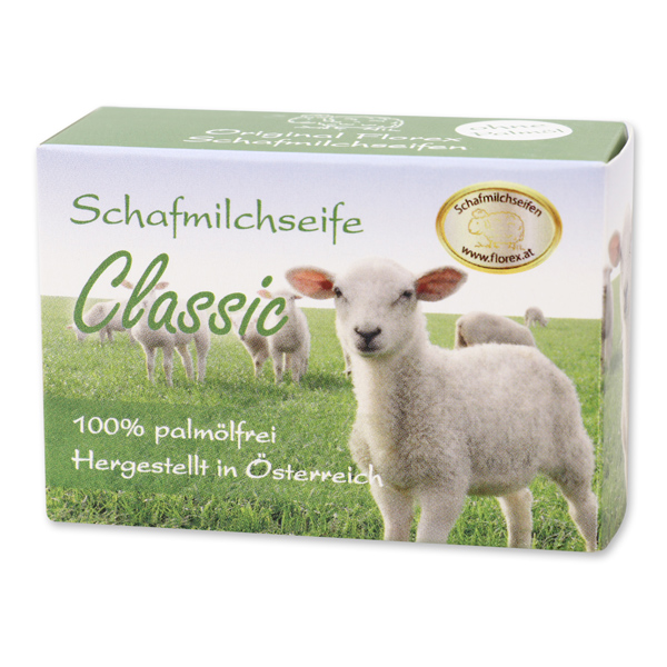 Palmölfreie Schafmilchseife eckig 100g Schachtel, Classic 