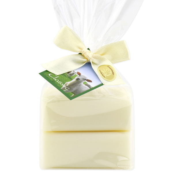 Schafmilchseife eckig 100g 2er verpackt mit Kärtchen, Classic 