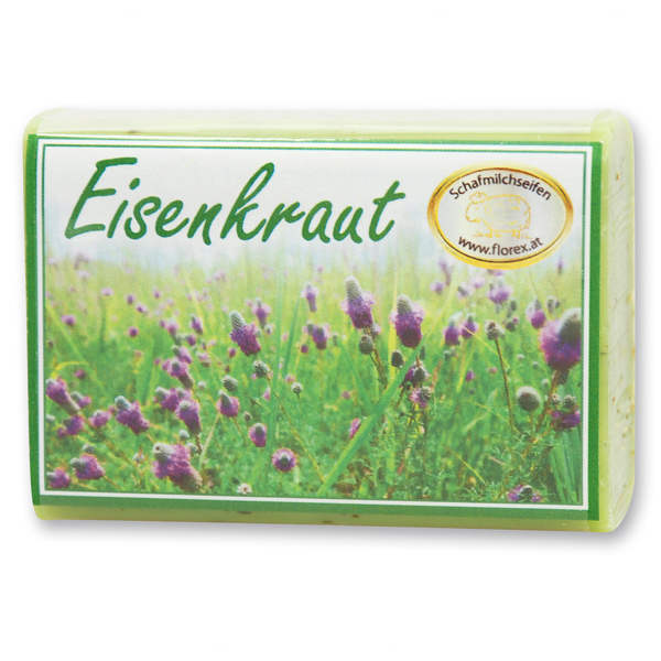 Schafmilchseife eckig 100g modern, Eisenkraut 