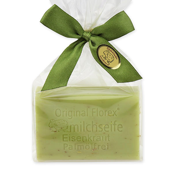Sheep milk soap 100g without palm oil in a cellophane bag, verbena 