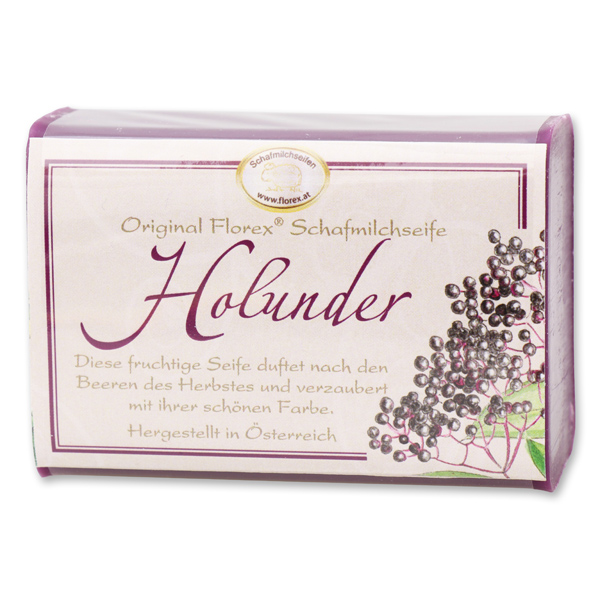 Sheep milk soap square 100g classic, Elderberry 