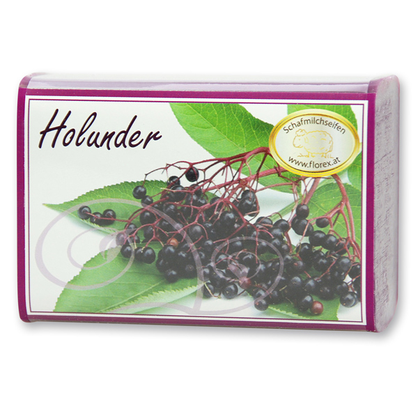 Sheep milk soap square 100g modern, Elderberry 