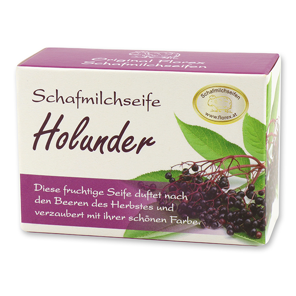 Sheep milk soap square 100g paper box, Elderberry 