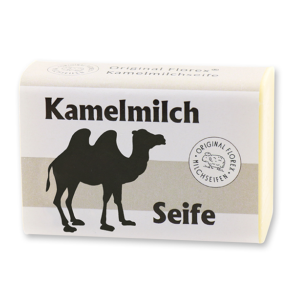 Milchseife eckig 100g mit Schleife, Kamelmilch 