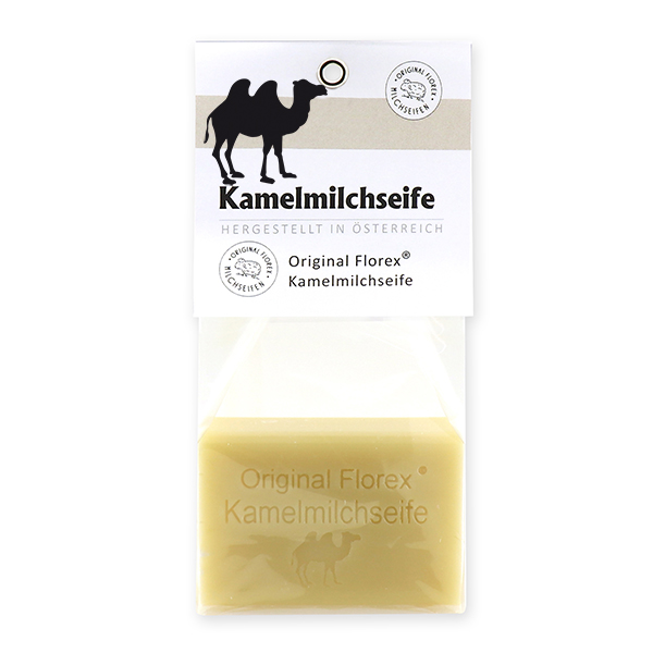 Milchseife eckig 100g in Cello mit Karte, Kamelmilch 