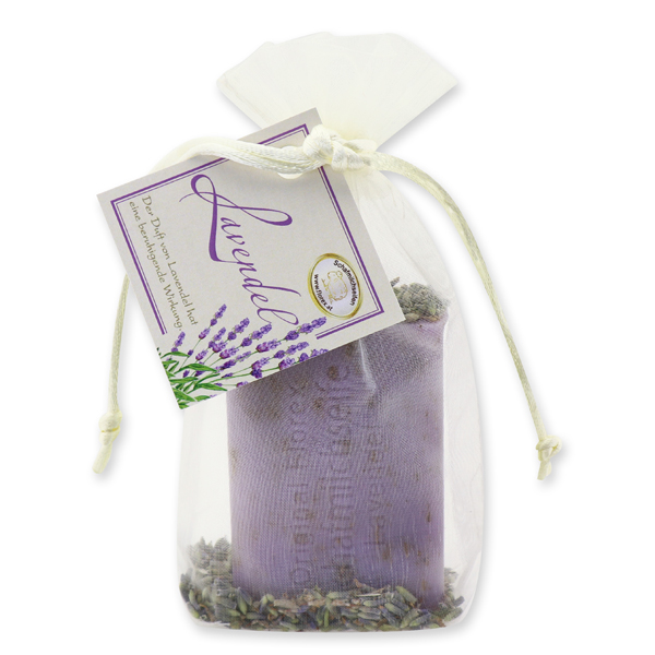 Sheep milk soap 100g, with lavender petals in organza, Lavender 