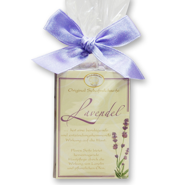 Sheep milk soap square 100g classic in cellophane, Lavender 