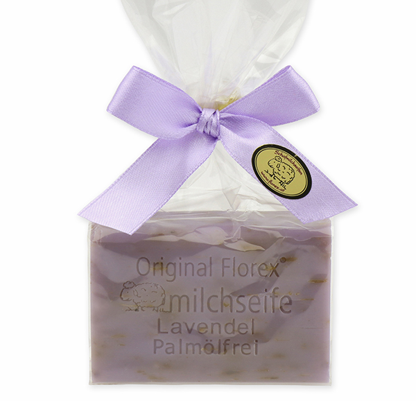 Sheep milk soap 100g without palm oil in a cellophane bag, Lavender 