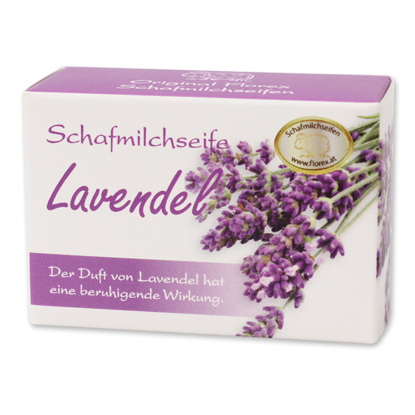 Sheep milk soap square 100g paper box, Lavender 