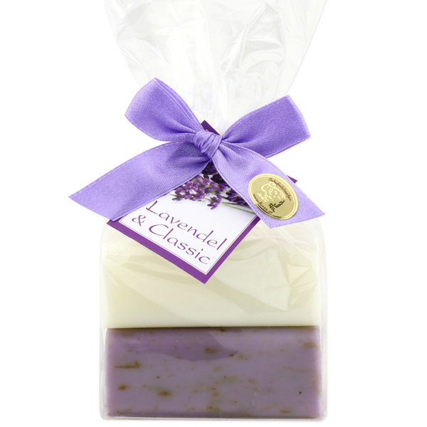 Sheep milk soap square 100g 2 pieces packed with a card, Classic/Lavender 