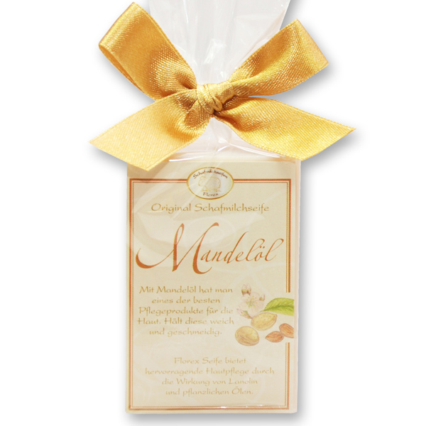 Sheep milk soap square 100g classic in cellophane, Almond oil 