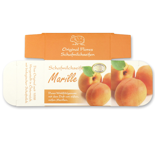 Paper box MC for sheep's milk soap square 100g, Apricot 