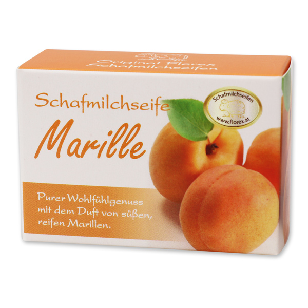 Sheep milk soap square 100g paper box, Apricot 