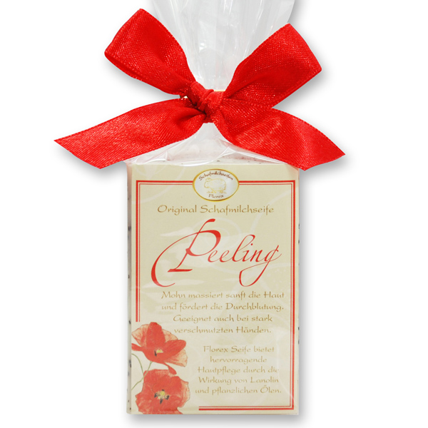 Schafmilchseife eckig 100g klassisch in Cello, Peeling 