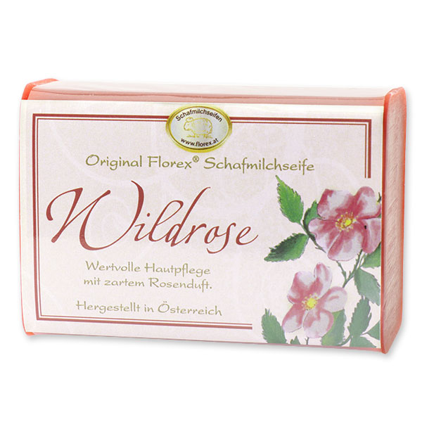 Schafmilchseife eckig 100g klassisch, Wildrose 