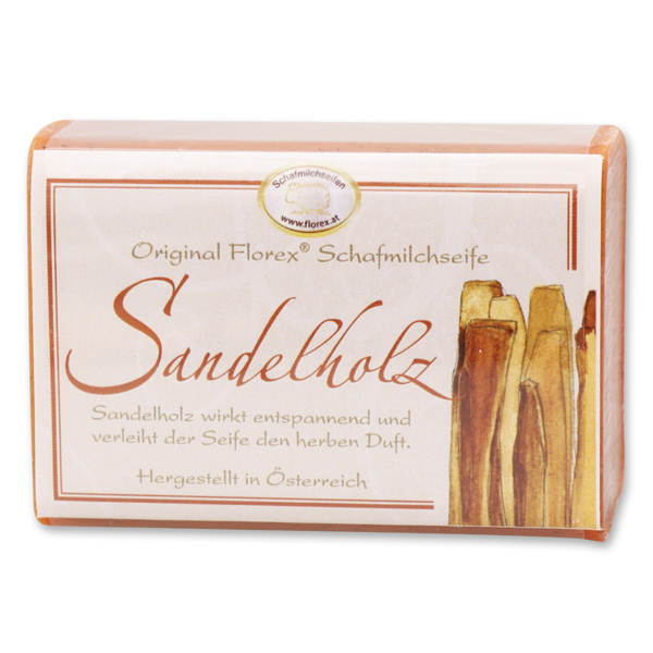 Schafmilchseife eckig 100g klassisch, Sandelholz 