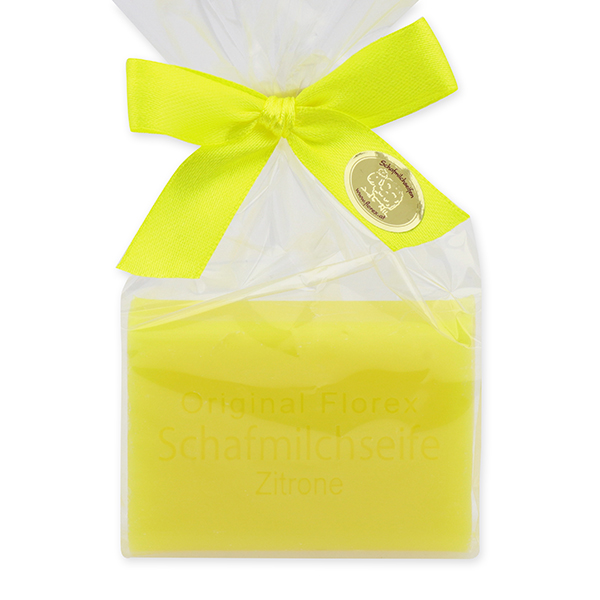 Sheep milk soap square 100g in a cellophane bag, Lemon 