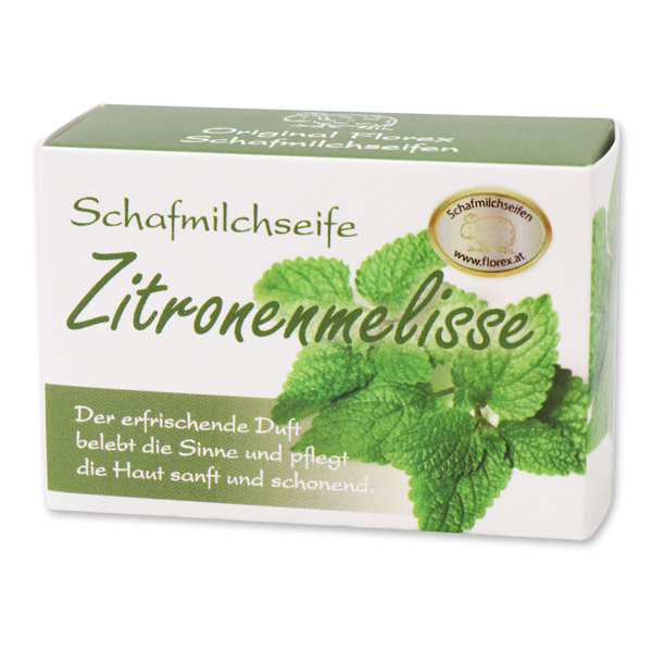 Sheep milk soap square 100g paper box, Lemon balm 