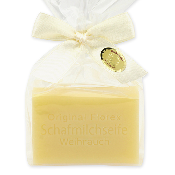 Schafmilchseife eckig 100g in Cello, Weihrauch 
