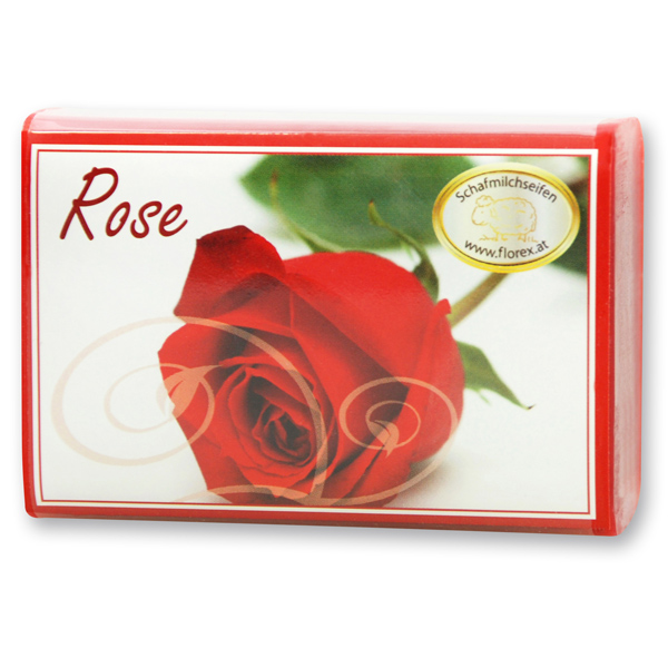 Sheep milk soap square 100g modern, Rose 