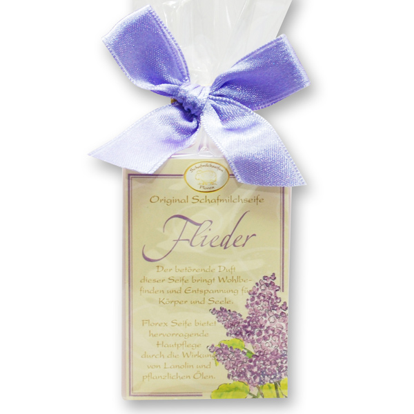 Sheep milk soap square 100g classic in cellophane, Lilac 