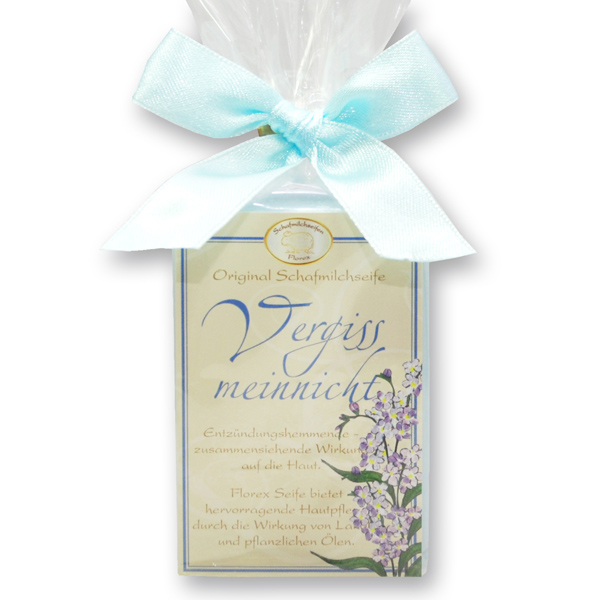 Sheep milk soap square 100g classic in cellophane, Forget-me-not 