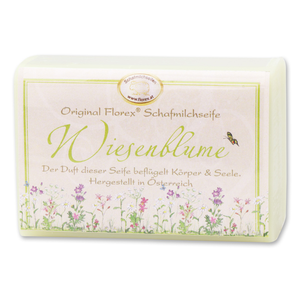 Schafmilchseife eckig 100g klassisch, Wiesenblume 