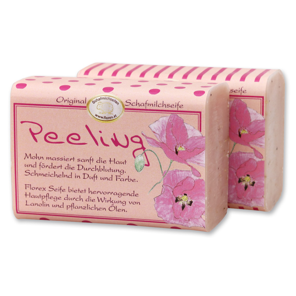 Schafmilchseife eckig 100g Jung & Flott, Peeling rosa 