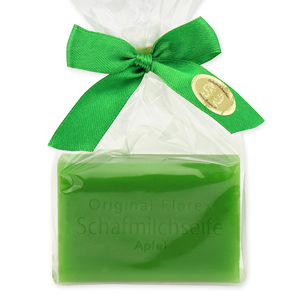 Schafmilchseife eckig 100g in Cello, Apfel 