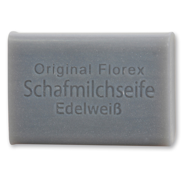 Schafmilchseife eckig 100g, Edelweiß silber 