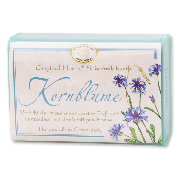 Schafmilchseife eckig 100g klassisch, Kornblume 