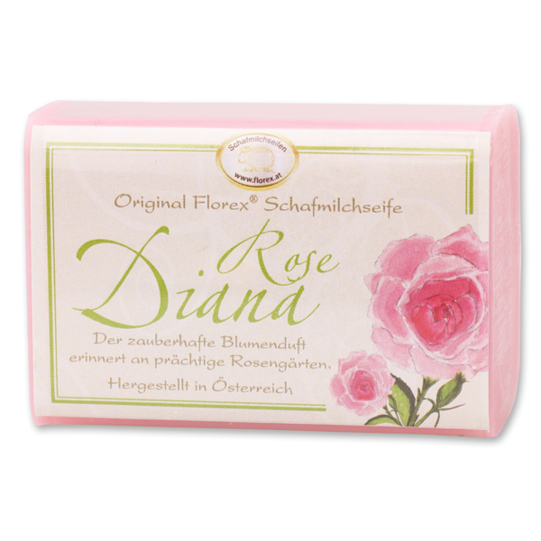 Schafmilchseife eckig 100g klassisch, Rose Diana 