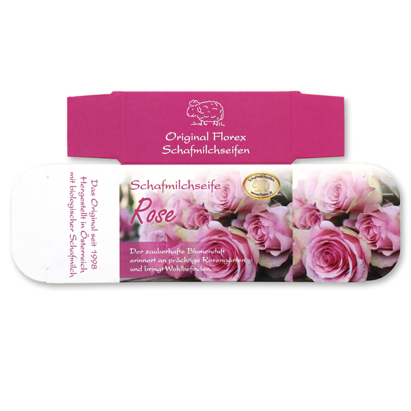 Paper box MC for sheep milk soap square 100g , rose 