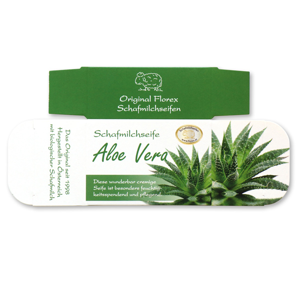 Papier-Schachtel MC für Schafmilchseife eckig 100g, Aloe Vera 