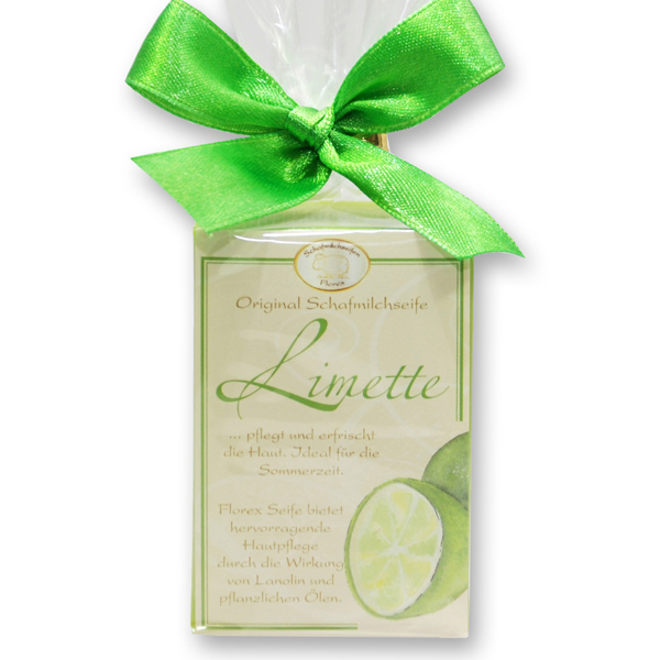 Sheep milk soap square 100g classic in cellophane, Lime 