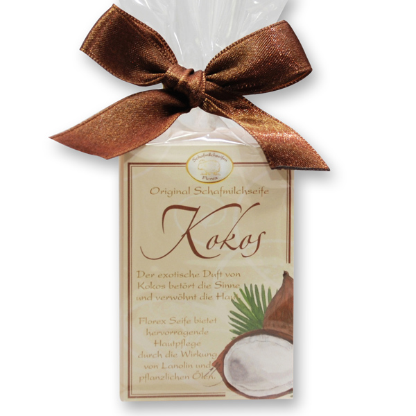 Sheep milk soap square 100g classic in cellophane, Coconut 