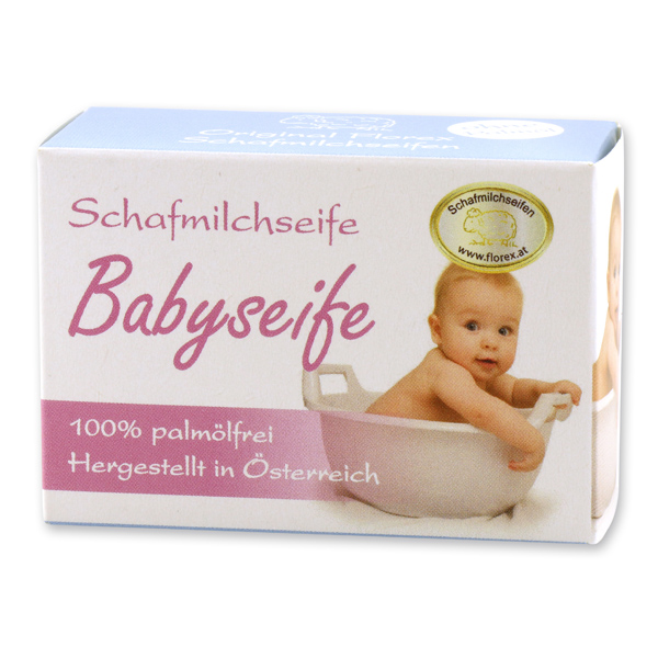 Palmölfreie Schafmilchseife eckig 100g Schachtel, Babyseife 