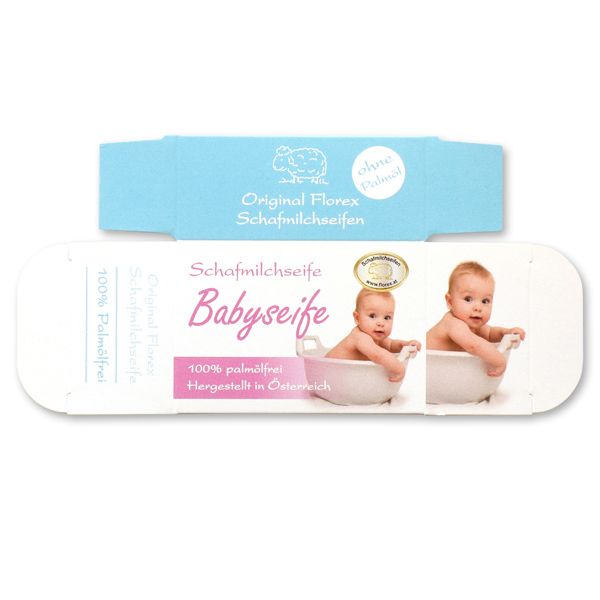 Papier-Schachtel MC für Palmölfreie Schafmilchseife eckig 100g, Babyseife 
